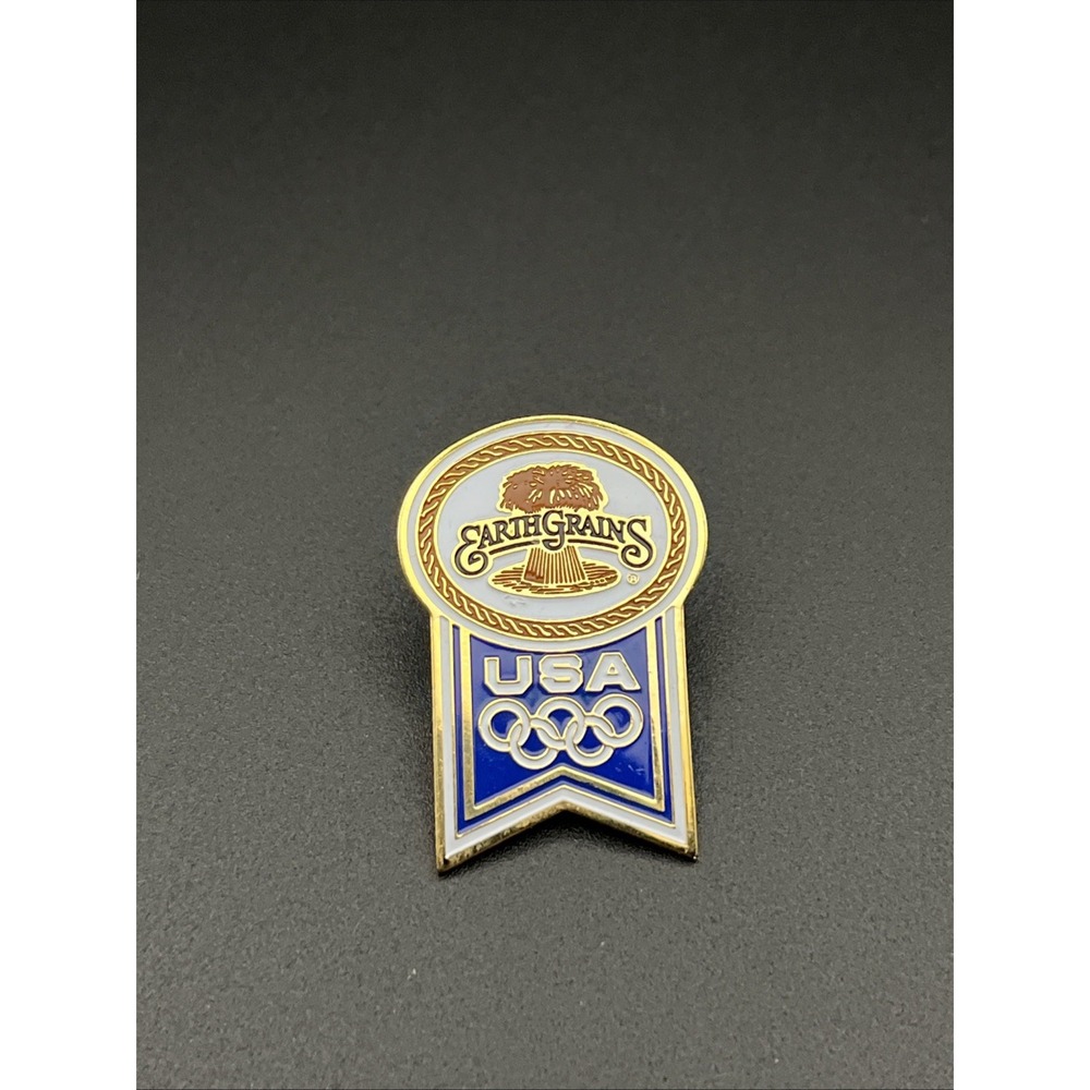 Vintage Olympic Games Earth Grains Team USA Sponsor Lapel Hat Pin